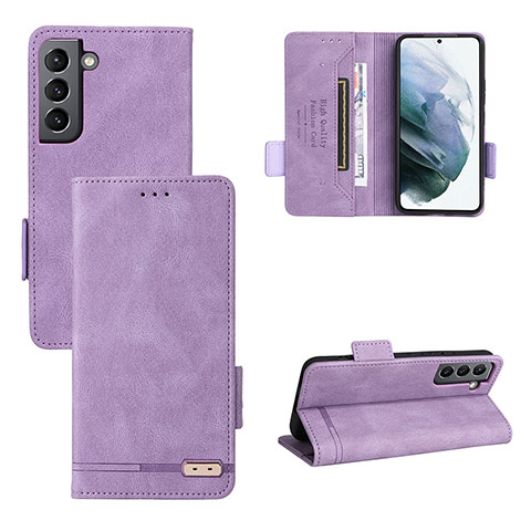 Handytasche Stand Schutzhülle Flip Leder Hülle L07Z für Samsung Galaxy S21 Plus 5G Violett