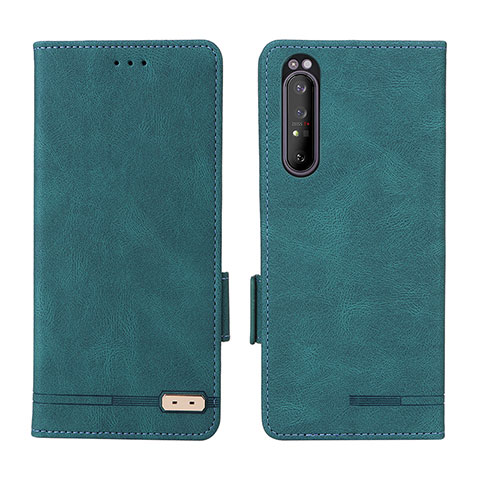 Handytasche Stand Schutzhülle Flip Leder Hülle L07Z für Sony Xperia 1 II Grün