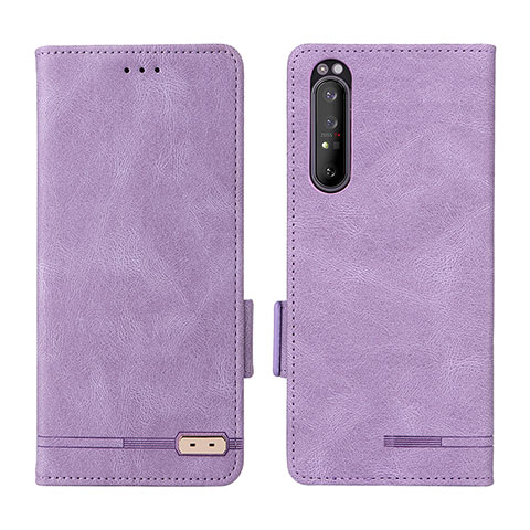 Handytasche Stand Schutzhülle Flip Leder Hülle L07Z für Sony Xperia 1 II Violett