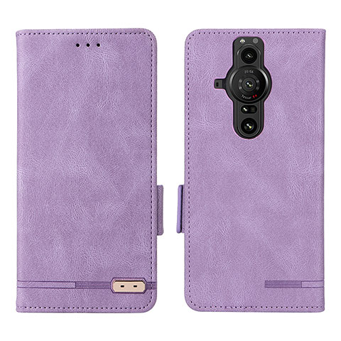 Handytasche Stand Schutzhülle Flip Leder Hülle L07Z für Sony Xperia PRO-I Violett