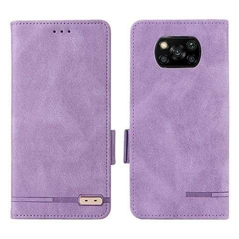Handytasche Stand Schutzhülle Flip Leder Hülle L07Z für Xiaomi Poco X3 Pro Violett