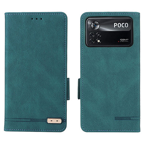 Handytasche Stand Schutzhülle Flip Leder Hülle L07Z für Xiaomi Poco X4 Pro 5G Grün