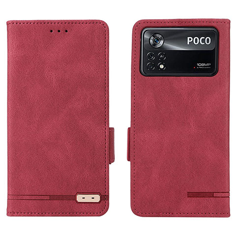 Handytasche Stand Schutzhülle Flip Leder Hülle L07Z für Xiaomi Poco X4 Pro 5G Rot