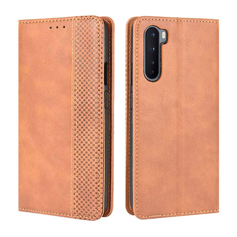 Handytasche Stand Schutzhülle Flip Leder Hülle L08 für OnePlus Nord Orange