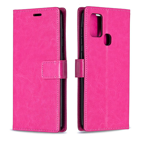 Handytasche Stand Schutzhülle Flip Leder Hülle L08 für Samsung Galaxy A21s Pink