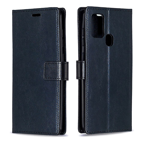 Handytasche Stand Schutzhülle Flip Leder Hülle L08 für Samsung Galaxy A21s Schwarz