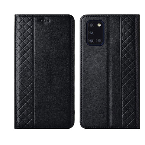 Handytasche Stand Schutzhülle Flip Leder Hülle L08 für Samsung Galaxy A31 Schwarz