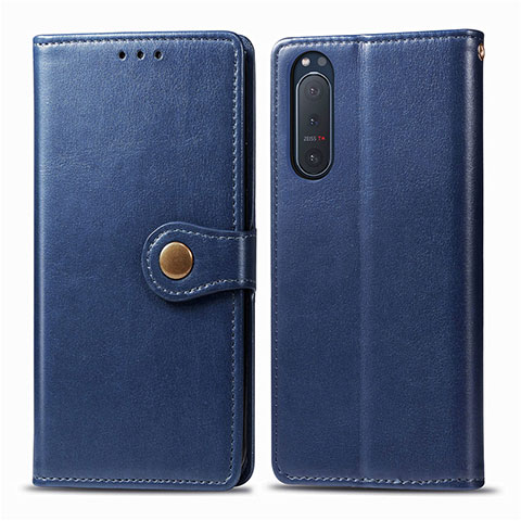 Handytasche Stand Schutzhülle Flip Leder Hülle L08 für Sony Xperia 5 II Blau