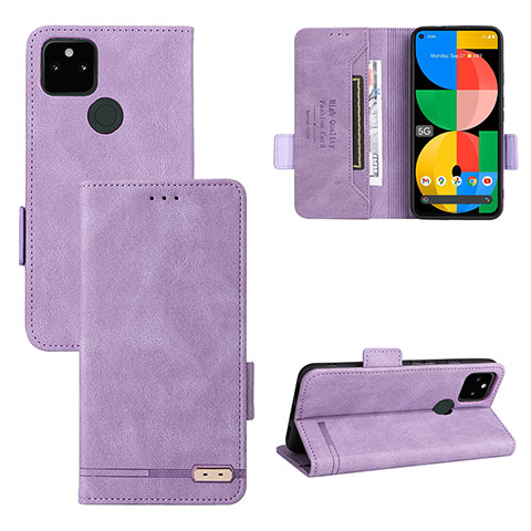 Handytasche Stand Schutzhülle Flip Leder Hülle L08Z für Google Pixel 5a 5G Violett