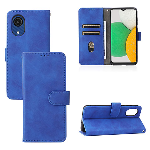 Handytasche Stand Schutzhülle Flip Leder Hülle L08Z für Samsung Galaxy A03 Core Blau