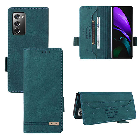 Handytasche Stand Schutzhülle Flip Leder Hülle L08Z für Samsung Galaxy Z Fold2 5G Grün