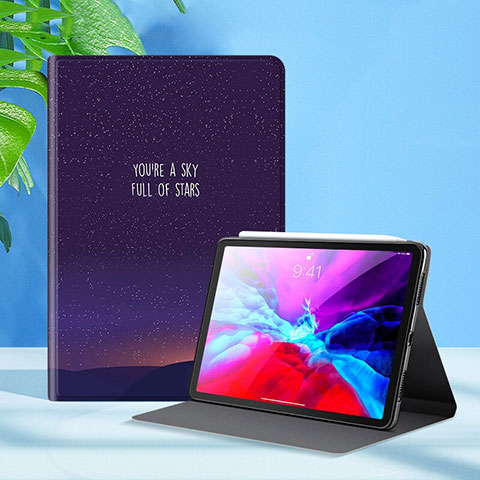 Handytasche Stand Schutzhülle Flip Leder Hülle L09 für Apple iPad Pro 12.9 (2020) Violett