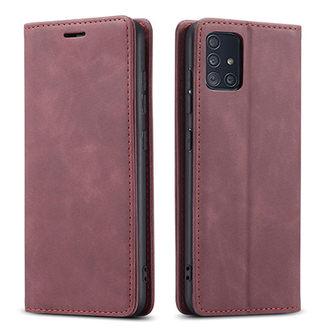 Handytasche Stand Schutzhülle Flip Leder Hülle L09 für Samsung Galaxy A51 5G Fuchsie