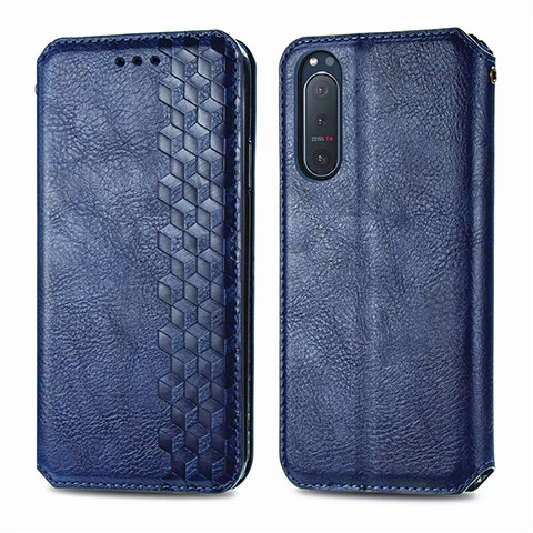 Handytasche Stand Schutzhülle Flip Leder Hülle L09 für Sony Xperia 5 II Blau