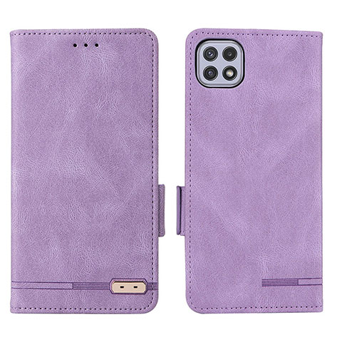 Handytasche Stand Schutzhülle Flip Leder Hülle L09Z für Samsung Galaxy A22s 5G Violett