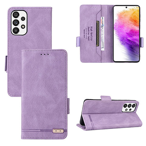 Handytasche Stand Schutzhülle Flip Leder Hülle L09Z für Samsung Galaxy A73 5G Violett