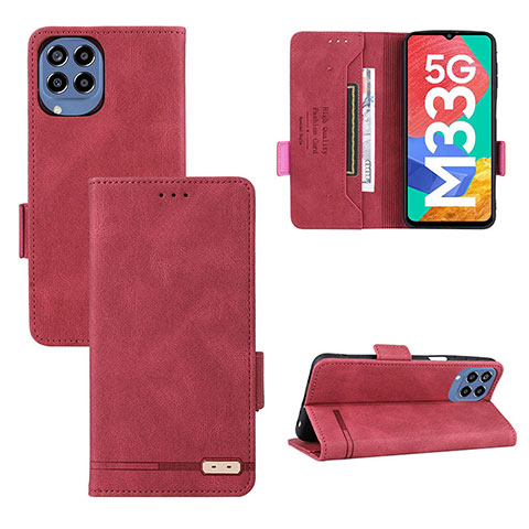 Handytasche Stand Schutzhülle Flip Leder Hülle L09Z für Samsung Galaxy M33 5G Rot