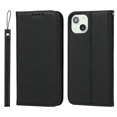 Handytasche Stand Schutzhülle Flip Leder Hülle L10 für Apple iPhone 13 Schwarz