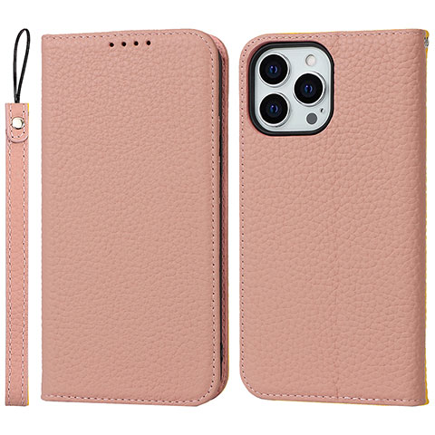 Handytasche Stand Schutzhülle Flip Leder Hülle L10 für Apple iPhone 14 Pro Rosegold