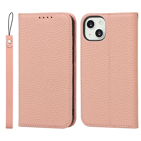 Handytasche Stand Schutzhülle Flip Leder Hülle L10 für Apple iPhone 15 Rosegold