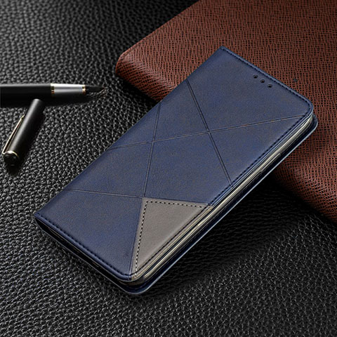 Handytasche Stand Schutzhülle Flip Leder Hülle L10 für Huawei Y6p Blau