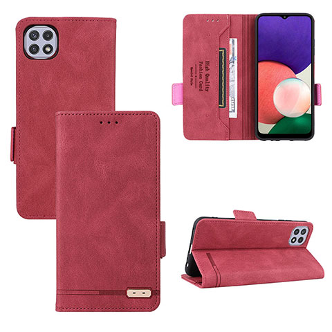 Handytasche Stand Schutzhülle Flip Leder Hülle L10Z für Samsung Galaxy A22s 5G Rot