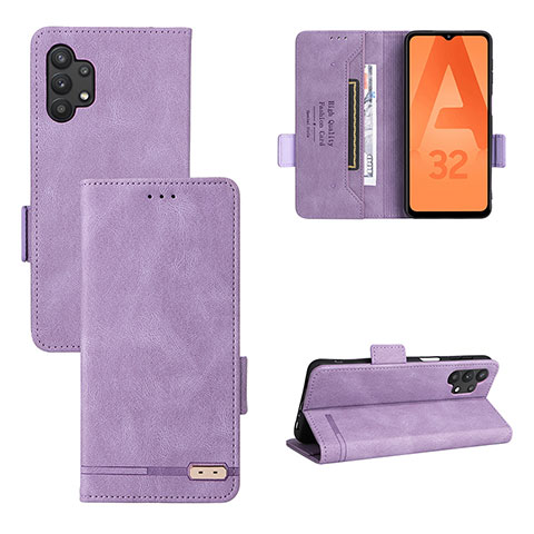 Handytasche Stand Schutzhülle Flip Leder Hülle L11Z für Samsung Galaxy A32 4G Violett