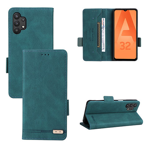 Handytasche Stand Schutzhülle Flip Leder Hülle L11Z für Samsung Galaxy A32 5G Grün