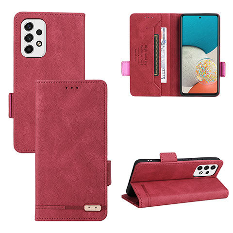 Handytasche Stand Schutzhülle Flip Leder Hülle L11Z für Samsung Galaxy A53 5G Rot