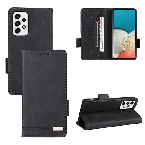 Handytasche Stand Schutzhülle Flip Leder Hülle L11Z für Samsung Galaxy A53 5G Schwarz