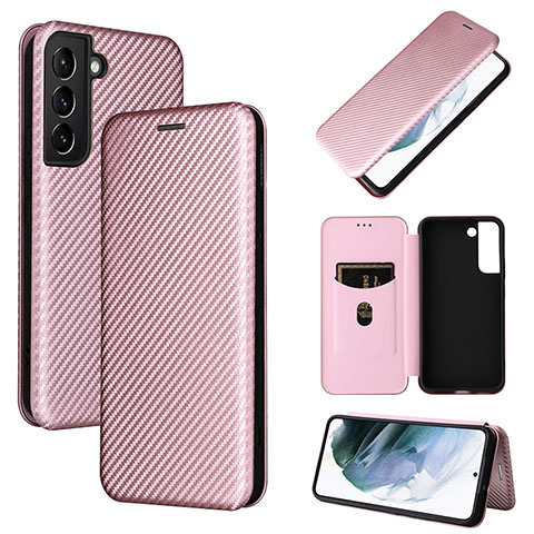 Handytasche Stand Schutzhülle Flip Leder Hülle L11Z für Samsung Galaxy S21 Plus 5G Rosegold