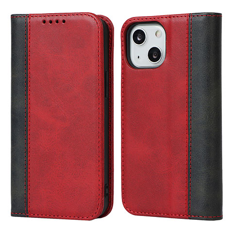 Handytasche Stand Schutzhülle Flip Leder Hülle L12 für Apple iPhone 15 Rot