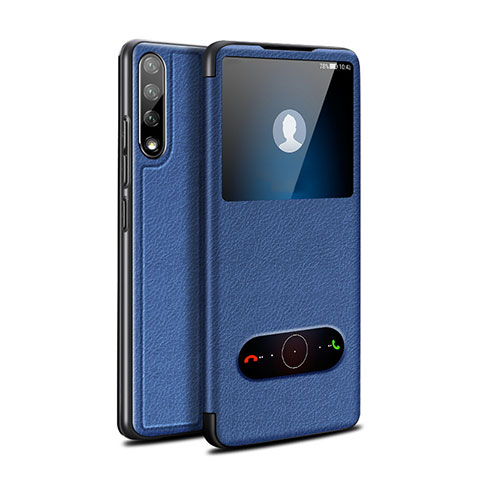 Handytasche Stand Schutzhülle Flip Leder Hülle L12 für Huawei Enjoy 10S Blau