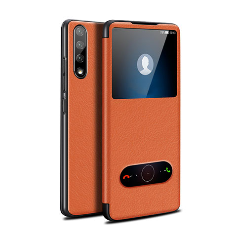 Handytasche Stand Schutzhülle Flip Leder Hülle L12 für Huawei Y8p Orange