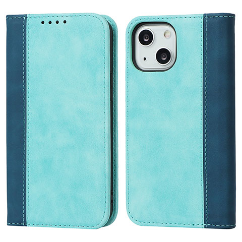 Handytasche Stand Schutzhülle Flip Leder Hülle L13 für Apple iPhone 13 Mini Hellblau