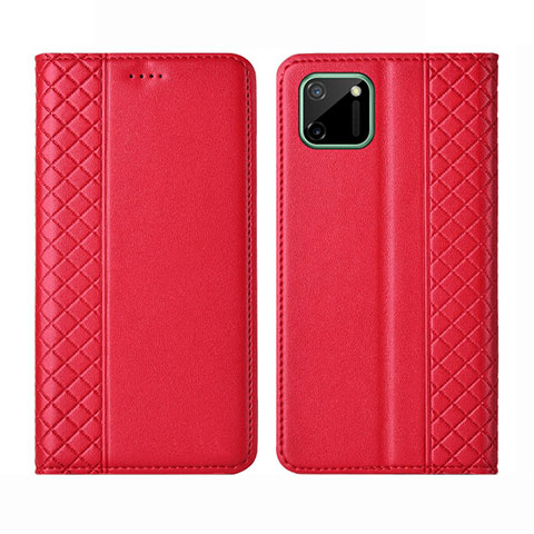 Handytasche Stand Schutzhülle Flip Leder Hülle L14 für Realme C11 Rot