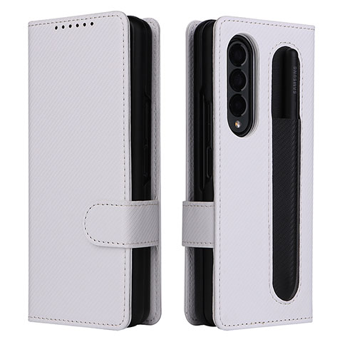 Handytasche Stand Schutzhülle Flip Leder Hülle L14Z für Samsung Galaxy Z Fold3 5G Weiß