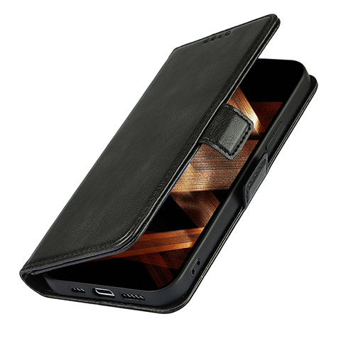 Handytasche Stand Schutzhülle Flip Leder Hülle L15 für Apple iPhone 15 Schwarz