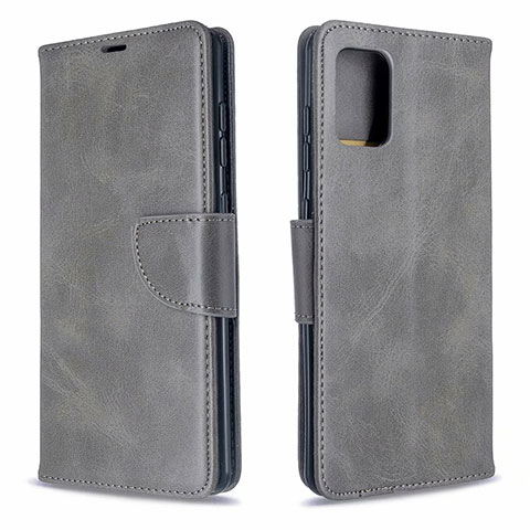 Handytasche Stand Schutzhülle Flip Leder Hülle L16 für Samsung Galaxy A71 4G A715 Grau