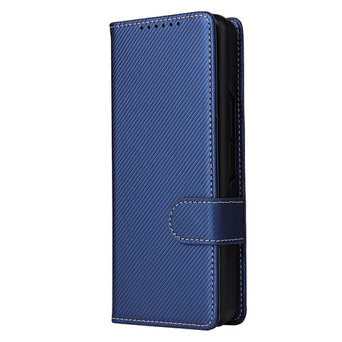 Handytasche Stand Schutzhülle Flip Leder Hülle L16Z für Samsung Galaxy Z Fold3 5G Blau