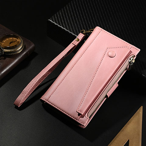 Handytasche Stand Schutzhülle Flip Leder Hülle L17 für Apple iPhone 15 Pro Rosegold