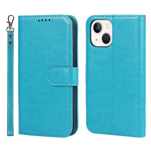 Handytasche Stand Schutzhülle Flip Leder Hülle L19 für Apple iPhone 13 Mini Hellblau