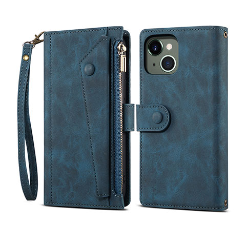 Handytasche Stand Schutzhülle Flip Leder Hülle L20 für Apple iPhone 14 Plus Blau