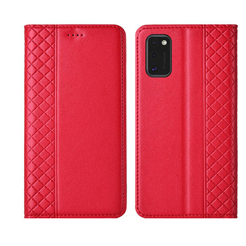 Handytasche Stand Schutzhülle Flip Leder Hülle L21 für Samsung Galaxy A41 Rot