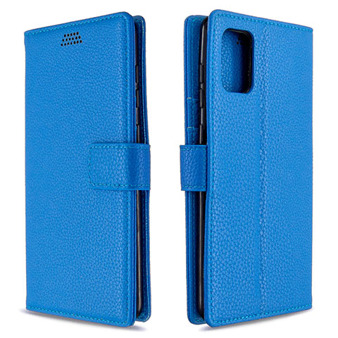 Handytasche Stand Schutzhülle Flip Leder Hülle L22 für Samsung Galaxy A71 5G Blau