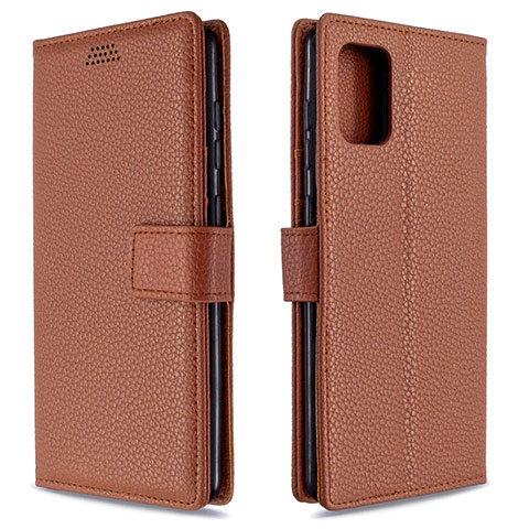 Handytasche Stand Schutzhülle Flip Leder Hülle L22 für Samsung Galaxy A71 5G Braun