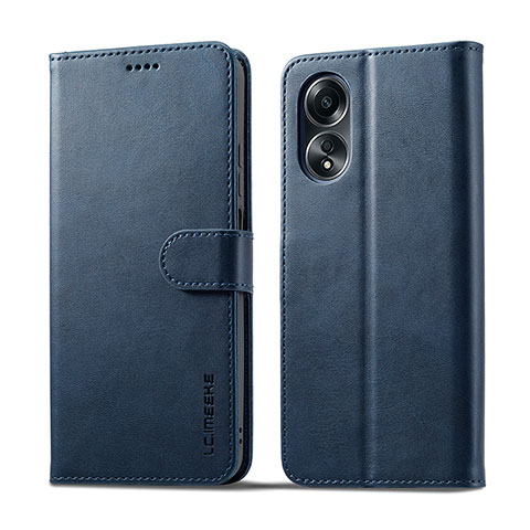 Handytasche Stand Schutzhülle Flip Leder Hülle LC1 für Oppo A78 4G Blau