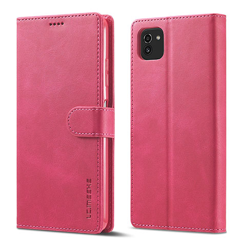 Handytasche Stand Schutzhülle Flip Leder Hülle LC1 für Samsung Galaxy A03 Pink