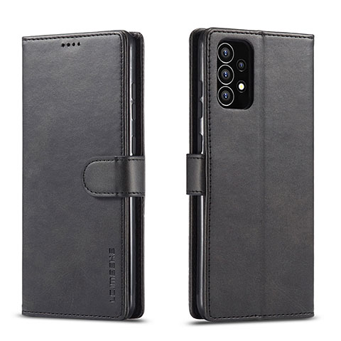 Handytasche Stand Schutzhülle Flip Leder Hülle LC1 für Samsung Galaxy A53 5G Schwarz