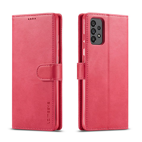 Handytasche Stand Schutzhülle Flip Leder Hülle LC1 für Samsung Galaxy A73 5G Pink